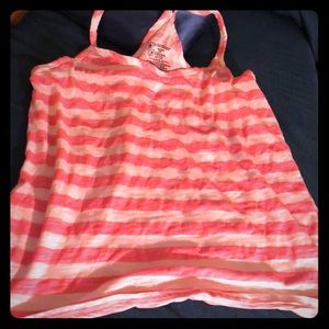 Pink and white striped tank top